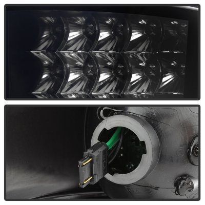GMC Sierra 3500HD 2007-2014 Black Smoked LED Tail Lights