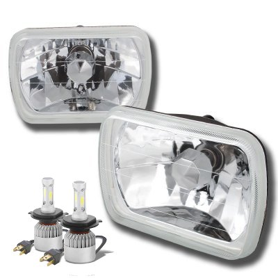 Pair 7" DOT LED Headlights Halo DRL fit GMC C15 C25 Surburban Brigadier Truck