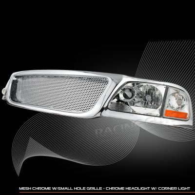 Ford F150 1999-2003 Chrome Custom Grille and Euro Headlights