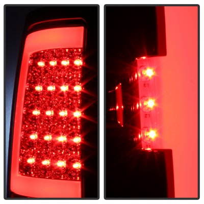 GMC Sierra 3500HD 2007-2014 Smoked LED Tail Lights C-Tube