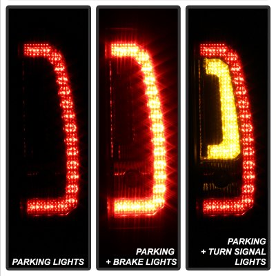 GMC Yukon XL 2007-2014 Black LED Tail Lights Tube