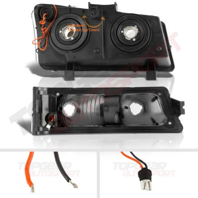 Chevy Silverado 2500 2003-2004 Black LED DRL Headlights Set LED Tail Lights Tube