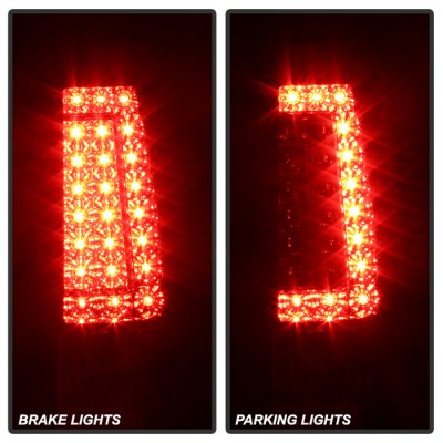 Chevy Silverado 2003-2006 Smoked LED DRL Headlights Set Custom LED Tail Lights