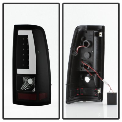 GMC Sierra 1999-2006 Black LED Tail Lights C-Tube