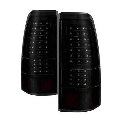 Chevy Silverado 1999-2002 Black Smoked Full LED Tail Lights