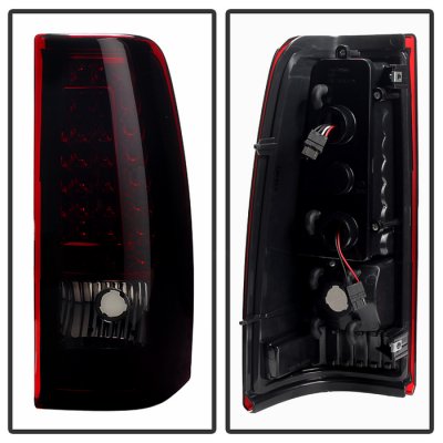 Chevy Silverado 3500 1999-2002 Tinted LED Tail Lights C-DRL