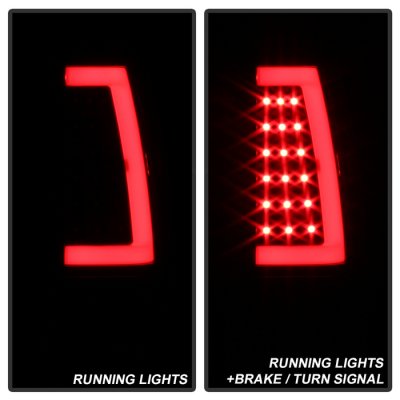 GMC Sierra 1999-2006 Black LED Tail Lights Neon Tube
