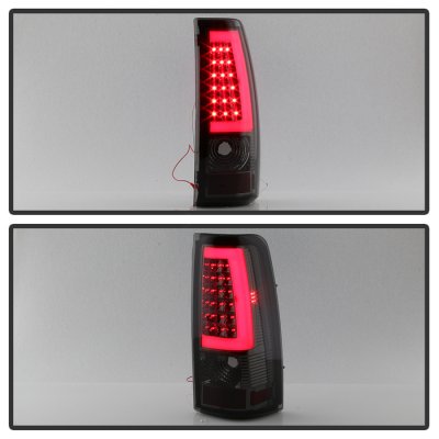 Chevy Silverado 2500 1999-2002 Smoked LED Tail Lights Neon Tube