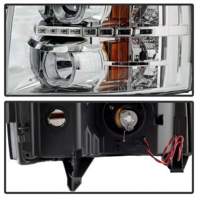 Chevy Silverado 2007-2013 Halo LED DRL Projector Headlights