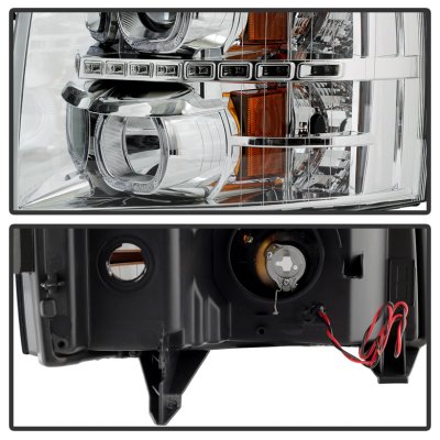 Chevy Silverado 2500HD 2007-2014 Halo LED DRL Projector Headlights