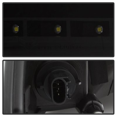 Dodge Ram 2009-2018 Black Smoked Halo Projector Headlights LED DRL