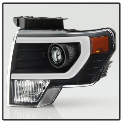 Ford F150 2009-2014 Black DRL Tube Projector Headlights