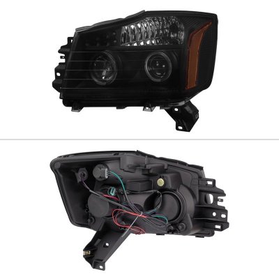 thumbnail image 2 of Smoke LED Halo Projector Headlights For 2007-2010 Ford Edge – Pair (Left+Right) 2 of 5