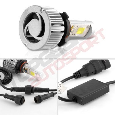 Dodge Mini Ram Van 1987-1988 H4 Color LED Headlight Bulbs App Remote