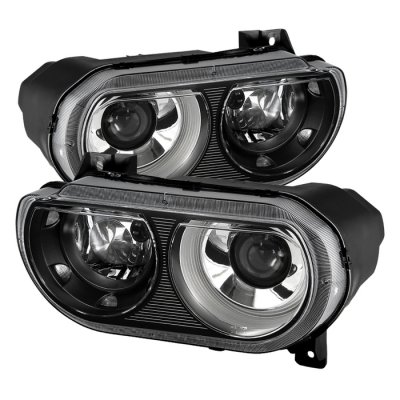 Dodge Challenger 2008-2014 Black HID Projector Headlights