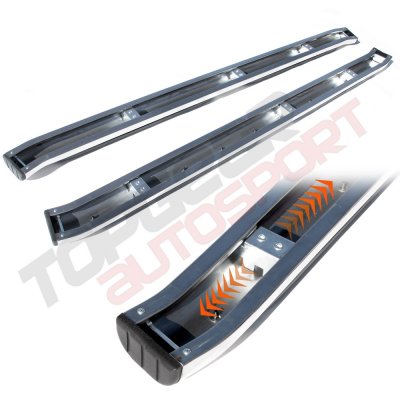 Ford F350 Super Duty SuperCab 1999-2007 Running Boards Curved Stainless 5 Inches