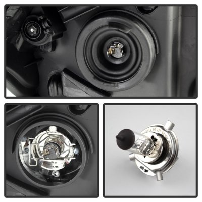 Nissan Versa 2007-2012 Black Headlights