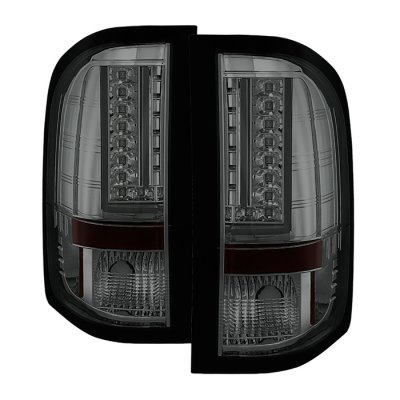 Chevy Silverado 3500HD 2007-2014 Smoked L-Custom LED Tail Lights