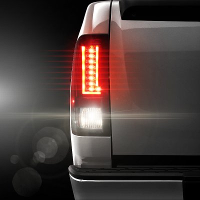Chevy Silverado 2500HD 2007-2014 Tinted L-Custom LED Tail Lights