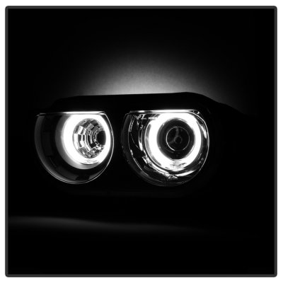 Dodge Challenger 2008-2014 Black CCFL Halo HID Projector Headlights