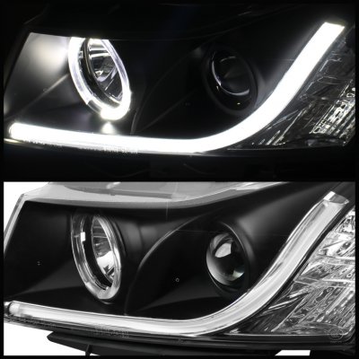 Chevy Cruze 2011-2015 Black Projector Headlights LED Strip