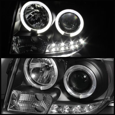 Ford Escape 2008-2012 Black LED Halo Projector Headlights