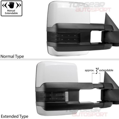 Chevy Avalanche 2003-2006 White Towing Mirrors Smoked LED Lights Power Heated