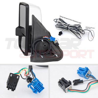 Chevy Silverado 2500HD 2003-2006 White Towing Mirrors Clear LED Lights Power Heated
