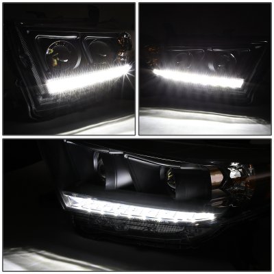 Toyota Highlander 2011-2013 Black Projector Headlights LED DRL ...