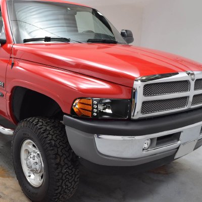 Dodge Ram 1994-2001 Black Headlights with LED