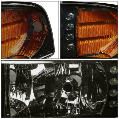 Dodge Ram 3500 1994-2002 Smoked Headlights with LED