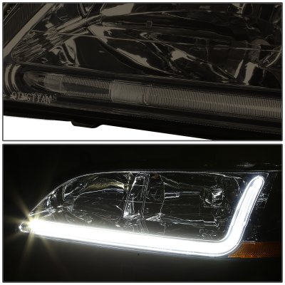 DTM Smoke Lens LED DRL Headlights For 1998-2002 Honda Accord – Chrome Housing