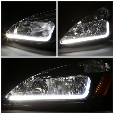 Honda Accord 2003-2007 Smoked Headlights Tube DRL