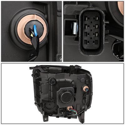 GMC Sierra 3500HD 2015-2016 Black Projector Headlights