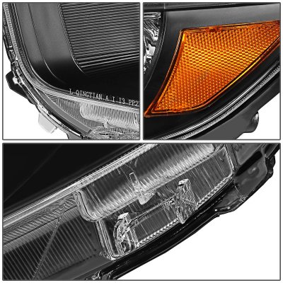 Toyota Highlander 2008-2010 Black Headlights