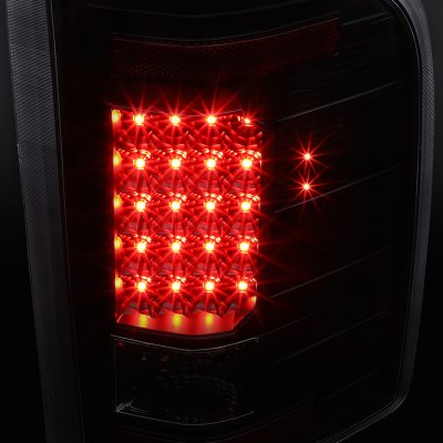Chevy Silverado 2500HD 2007-2014 Black Smoked LED Tail Lights