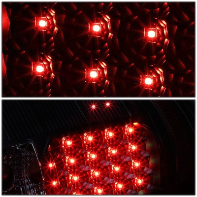 Chevy Silverado 2500HD 2007-2014 Black Smoked LED Tail Lights
