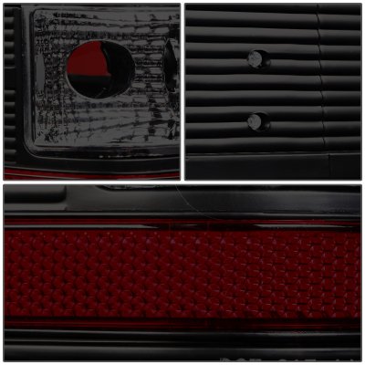 Chevy Silverado 2500HD 2007-2014 Black Smoked LED Tail Lights