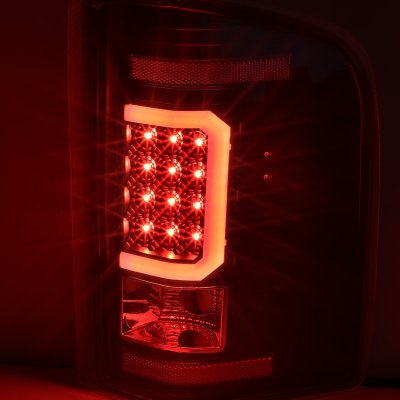 Chevy Silverado 2007-2013 Black Smoked LED Tail Lights Red C-Tube