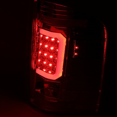 Chevy Silverado 2500HD 2007-2014 Clear LED Tail Lights Red C-Tube