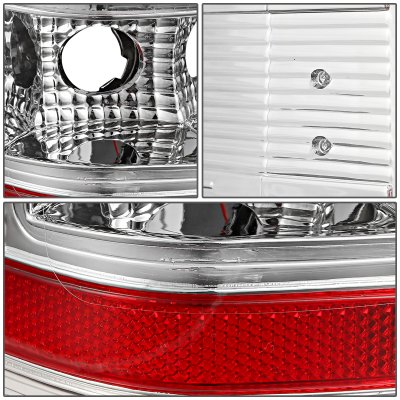 Chevy Silverado 2500HD 2007-2014 Clear LED Tail Lights Red C-Tube