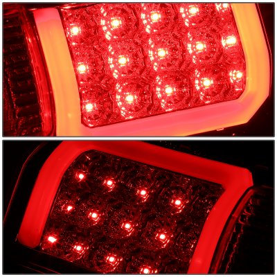 Chevy Silverado 2007-2013 LED Tail Lights Red C-Tube