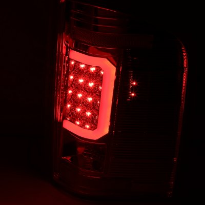 Chevy Silverado 2007-2013 Smoked LED Tail Lights Red C-Tube
