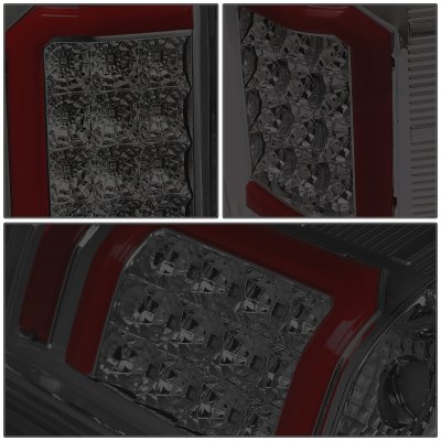Chevy Silverado 2007-2013 Smoked LED Tail Lights Red C-Tube