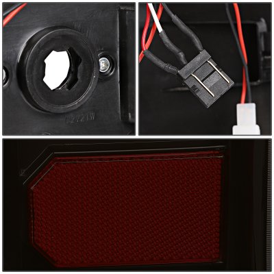 GMC Sierra 3500HD Dually 2015-2019 Black Smoked LED Tail Lights C-Tube