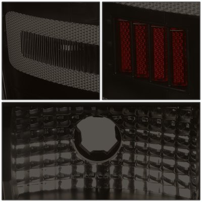 GMC Sierra 3500HD Dually 2015-2019 Black Smoked LED Tail Lights C-Tube