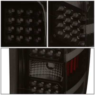 Chevy Silverado 2014-2018 Black Smoked LED Tail Lights