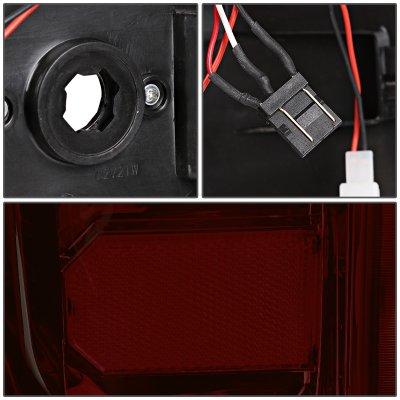 GMC Sierra 3500HD Dually 2015-2019 Black Smoked LED Tail Lights