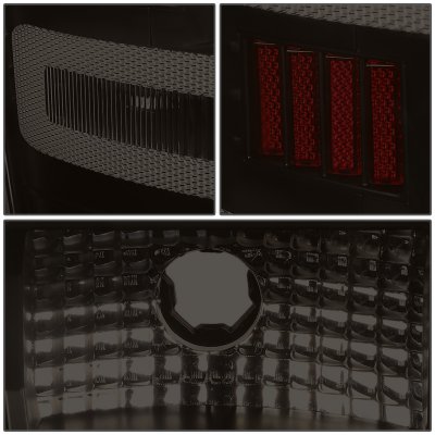 GMC Sierra 3500HD Dually 2015-2019 Black Smoked LED Tail Lights