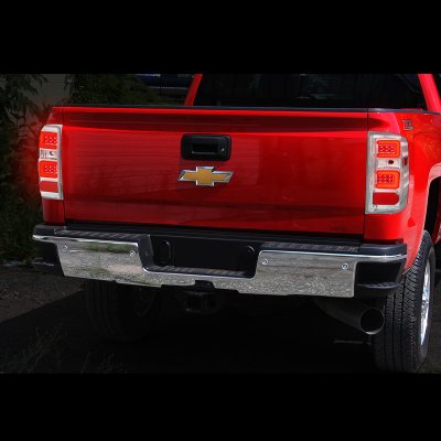 Chevy Silverado 2500HD 2015-2019 Clear LED Tail Lights Red C-Tube